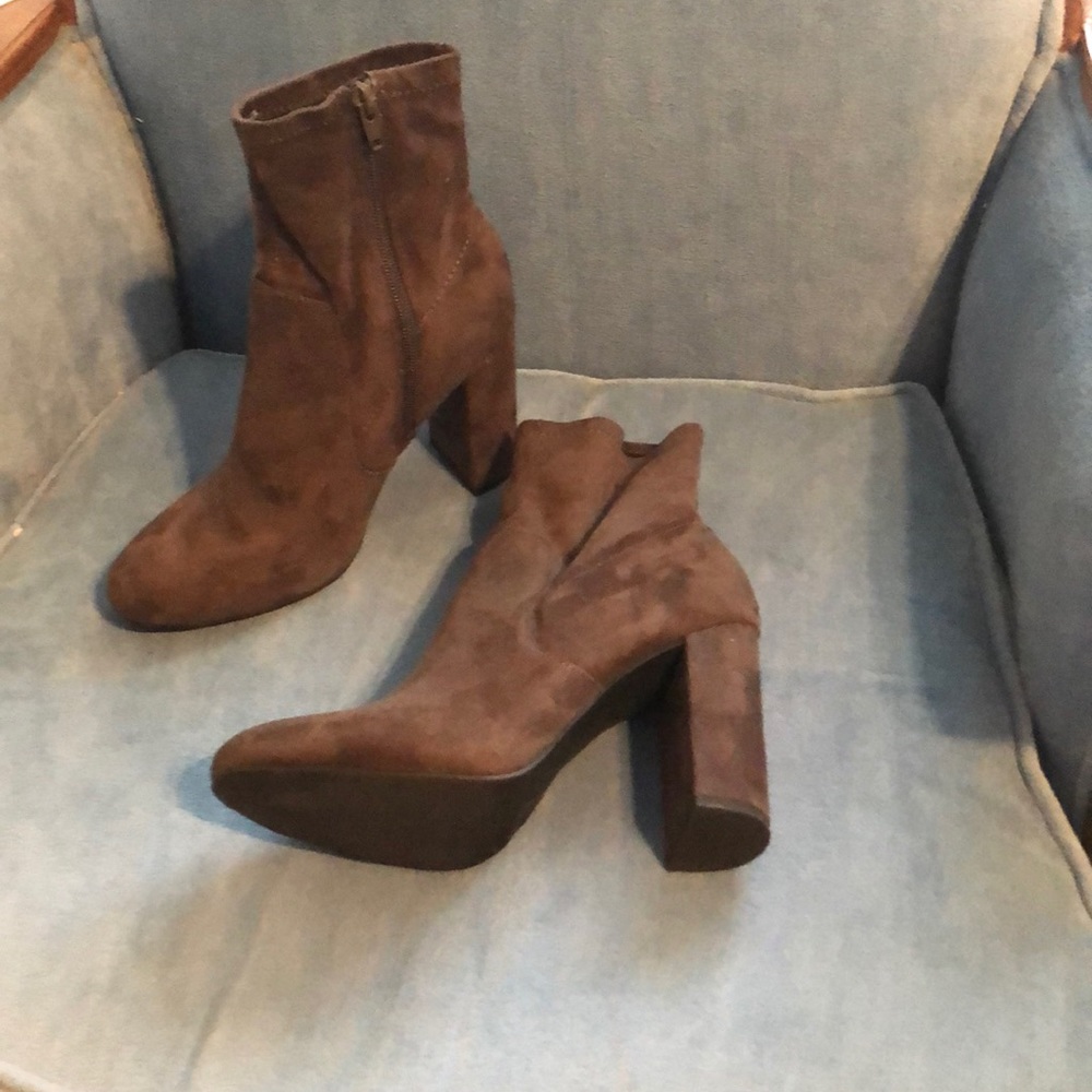 Gray suede boots